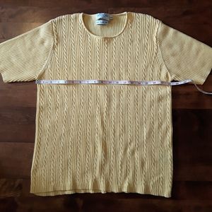 Cable Knit Sweater Yellow Large